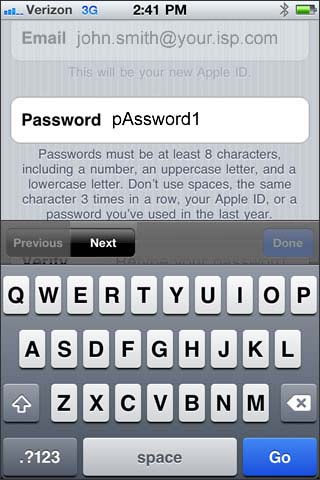 Password then Next