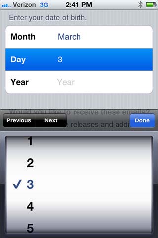 enter day of birth then next