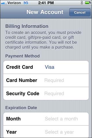 Enter payment method information