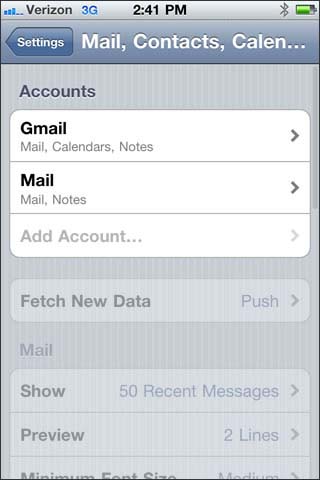 Select email account