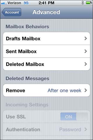 verify mailbox behaviors