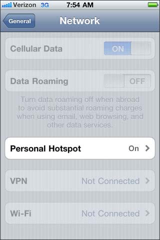 Personal Hotspot