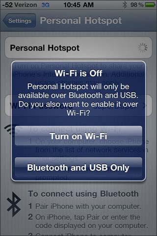 Select Wifi or Bluetooth and USB only