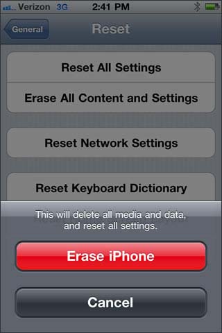 Erase iPhone