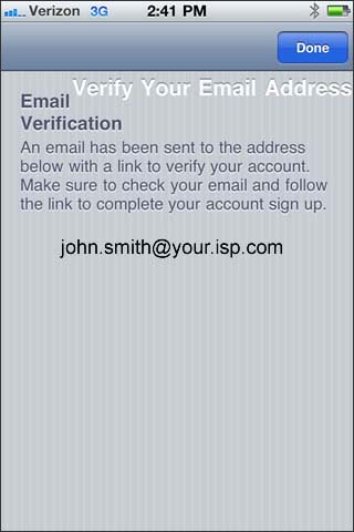 verification email