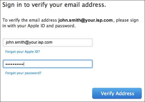 Enter apple ID and password then verify address