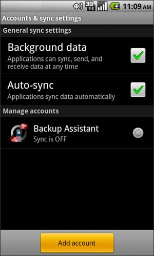 Accounts & sync with Add account