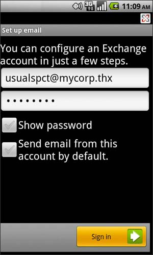 Email address and Password with Sign in