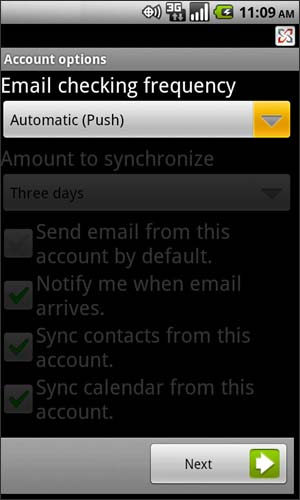 Email checking frequency