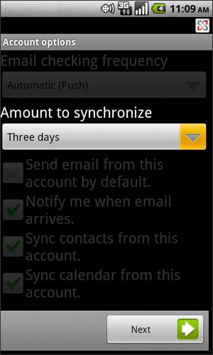 Amount to synchronize