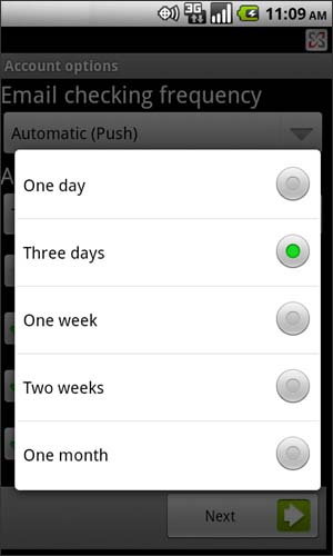 Amount to synchronize settings