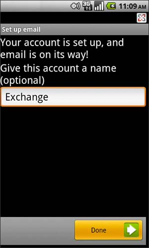 Optional account name with Done