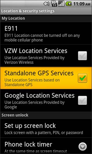 Location & security with Standalone GPS services