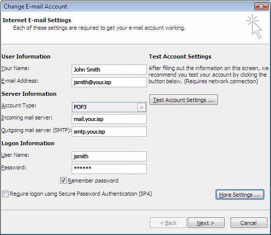Account settings
