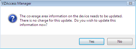 Coverage update information screen