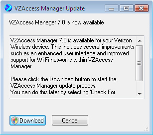 Vzaccess manager update screen