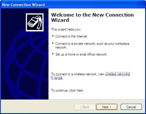 New Connection Wizard