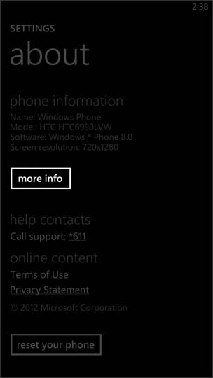 About More Info Screen