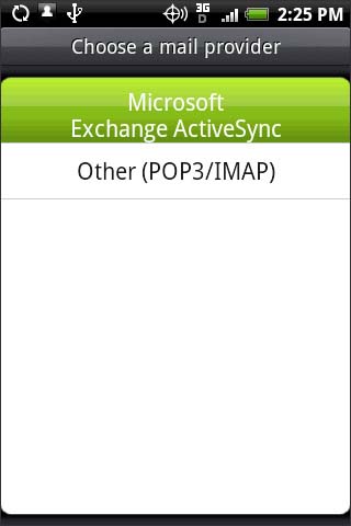 Choose mail provider