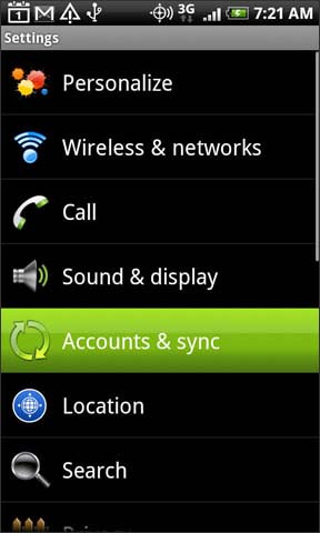 Accounts & Sync