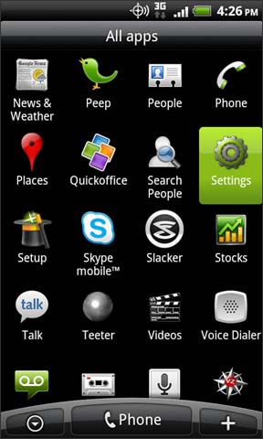 Applications with Settings