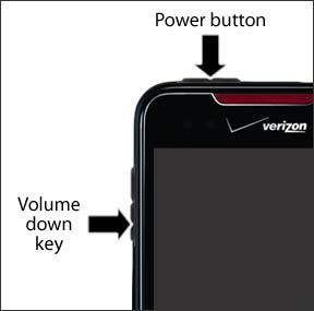 Power button and Volume down key