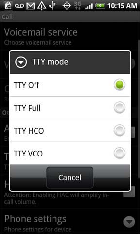 Select TTY mode