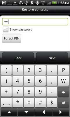 Enter the 4-8 digit PIN then select Next