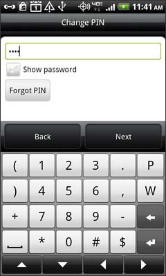 Enter the 4-8 digit PIN then select Next