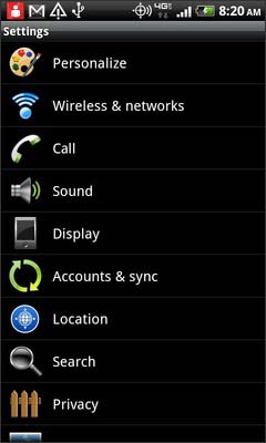 Select Accounts & sync