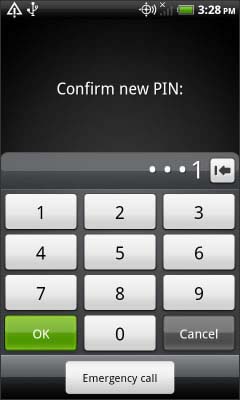 Re-enter a new PIN then select OK