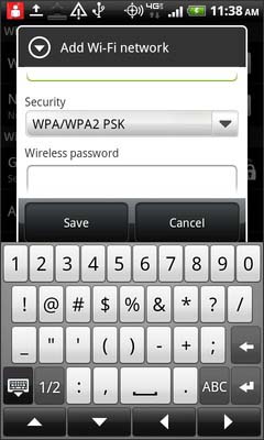 Select the security drop-down