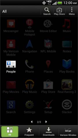 Apps menu, People