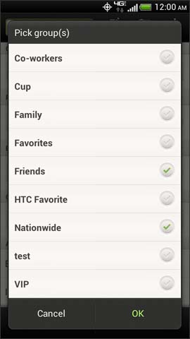 Select groups then select OK