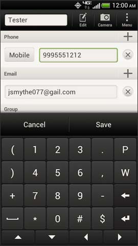 Select phone field