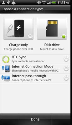 Select Disk Drive then select Done