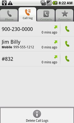 Touch Delete Call Logs