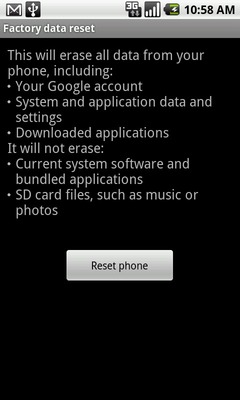 Touch Reset phone
