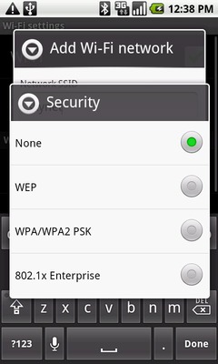 Touch the Security option