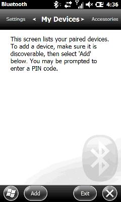 From the My Devices tab, touch Add