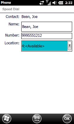 Select the desired location then touch OK