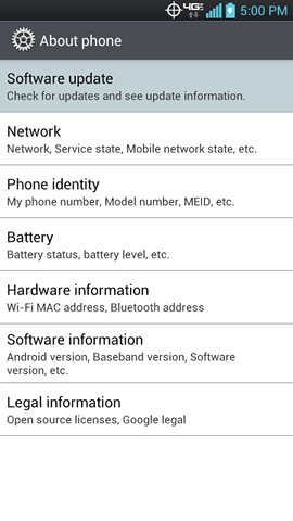About phone with Software update