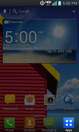 Home screen with Apps