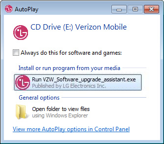 AutoPlay with available options