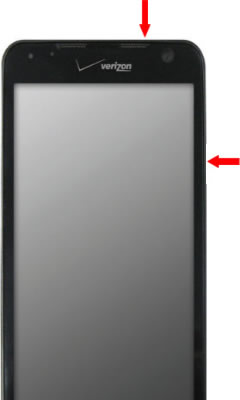 Press and hold the volume down key then press the power key