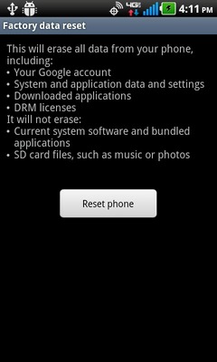 Select Reset phone