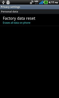 Select Factory data reset