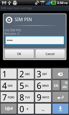 Enter the current PIN then select OK