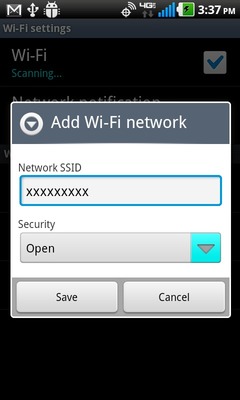 Select the security drop-down