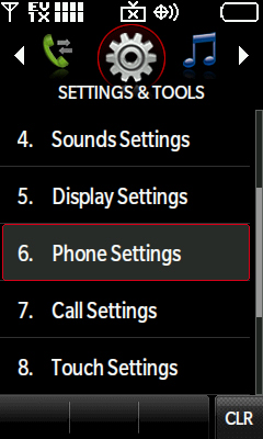 Phone Settings Option